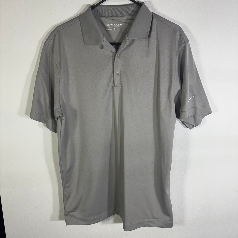 Nike Golf Tour Performance Polo Mens M Gray Dri-FIT Short Sleeve Golf Shirt